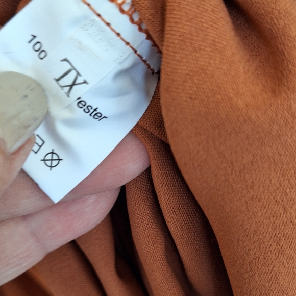 Wide Leg Palazzo Pants Elastic Waist SzXL Lite Weight Fall Color Never Worn - Picture 10 of 10